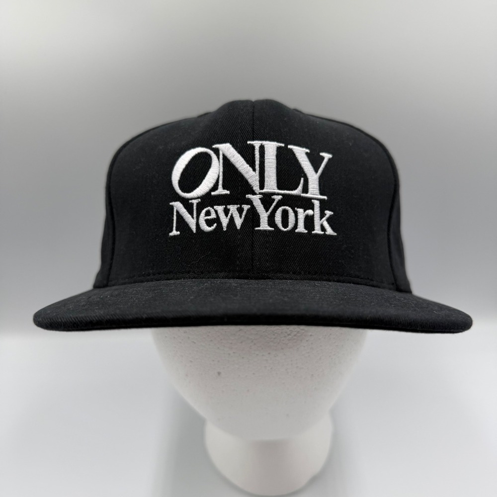 Only NY Snapback Hat Black White Embroidered Logo Made in USA Streetwear Cap New
